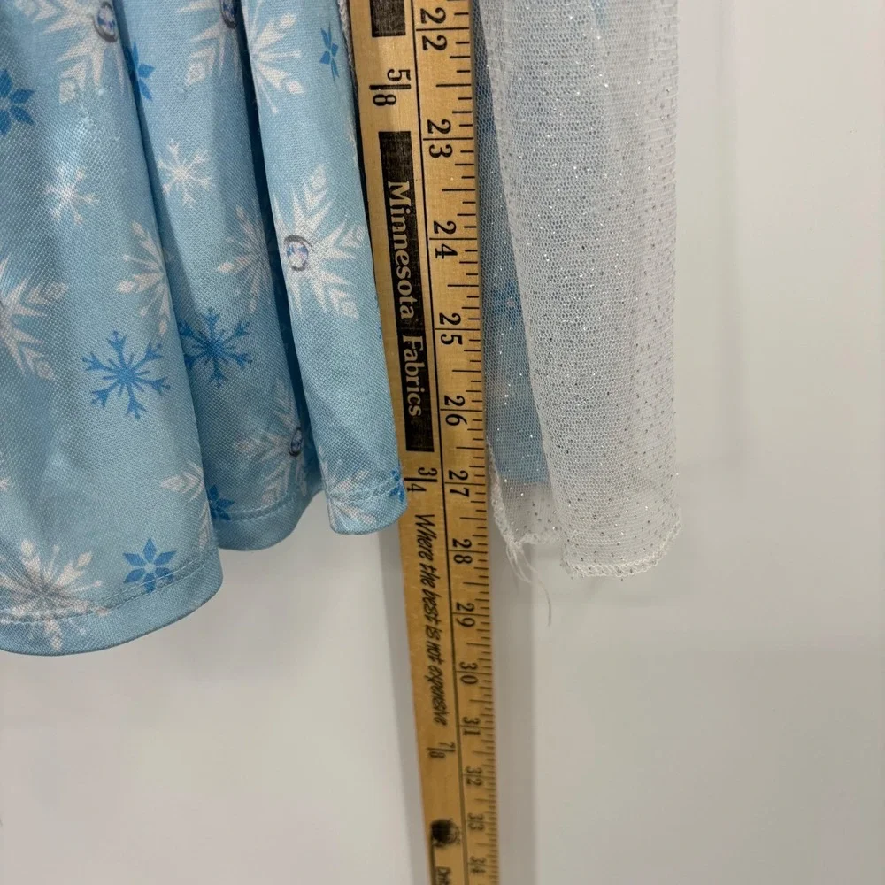Disney Frozen Elsa Nightgown Kids 4T Blue Snowflake Princess Gown Sleepwear Cute